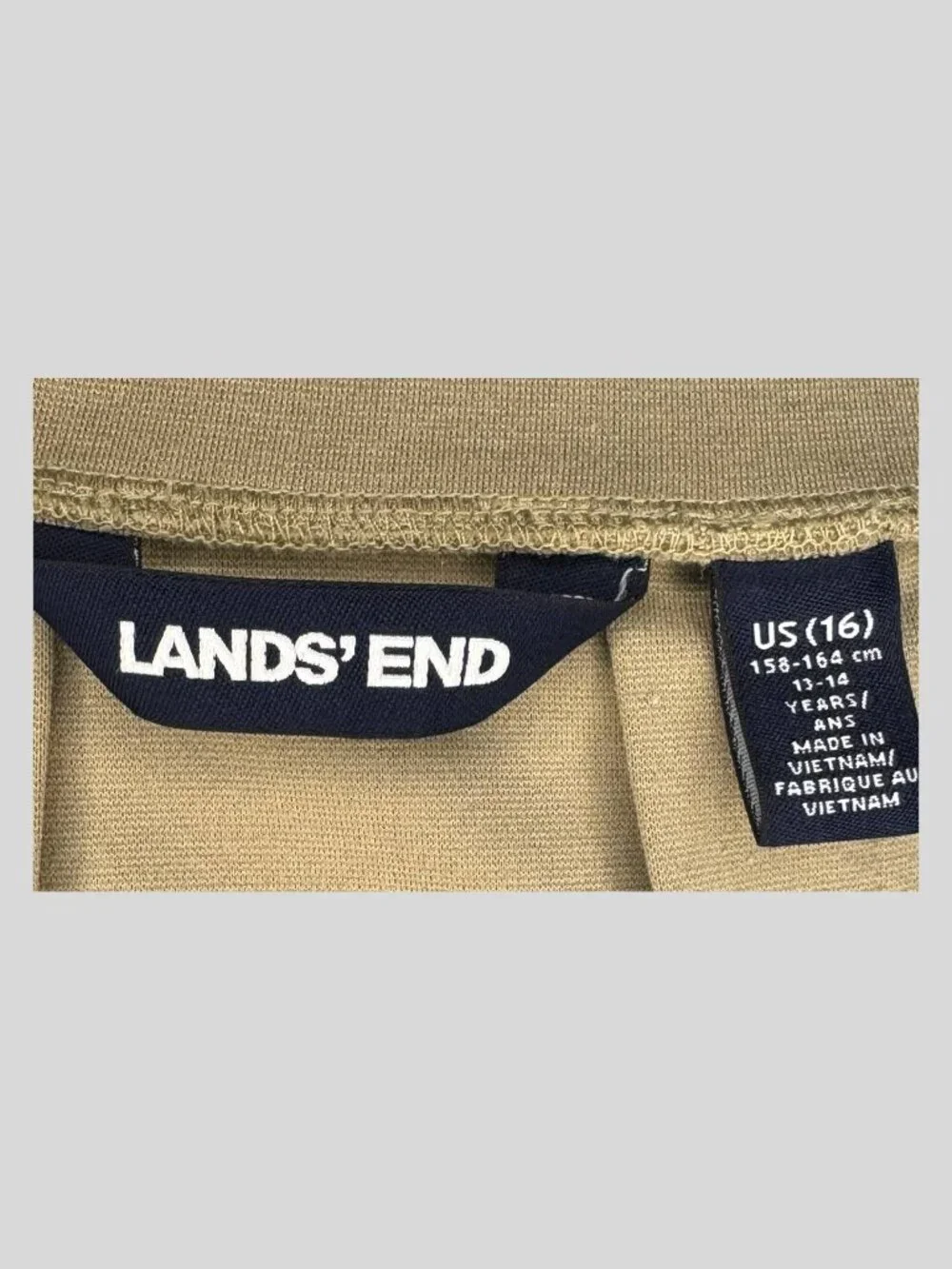 Lands' End School Uniform - Girls Khaki Ponte Pleat Skirt - Size 16